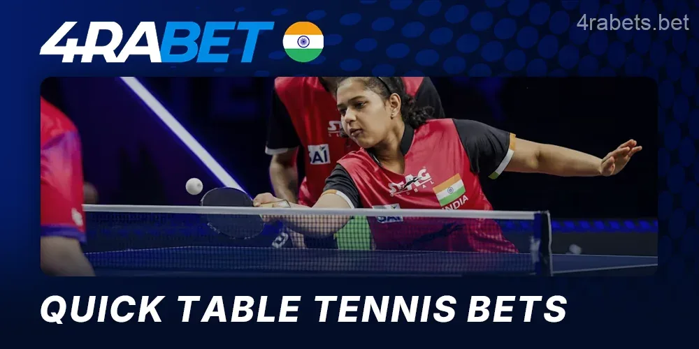 Table tennis betting on the 4rabet website